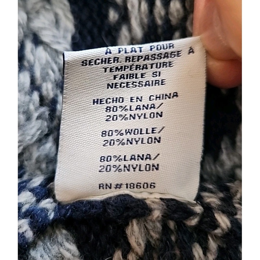 Schott Bros Pullover Sweater Nordic Fair Isle Heavy Chunky Ski Blue Mens Sz XL - Picture 9 of 9